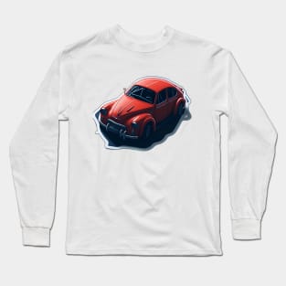 sticker style old red car Long Sleeve T-Shirt